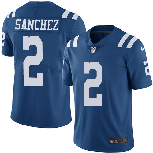 Indianapolis Colts #2 Limited Rigoberto Sanchez Royal Blue Nike NFL Men Rush Vapor Untouchable Jersey